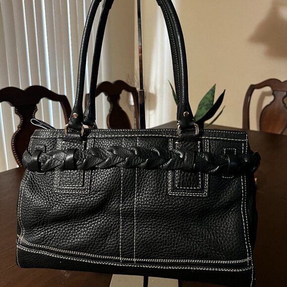 Coach Hampton Collection Black Pebbled Leather Shoulder Bag - Picture 2 of 10